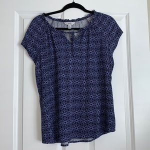 Blue short sleeve blouse